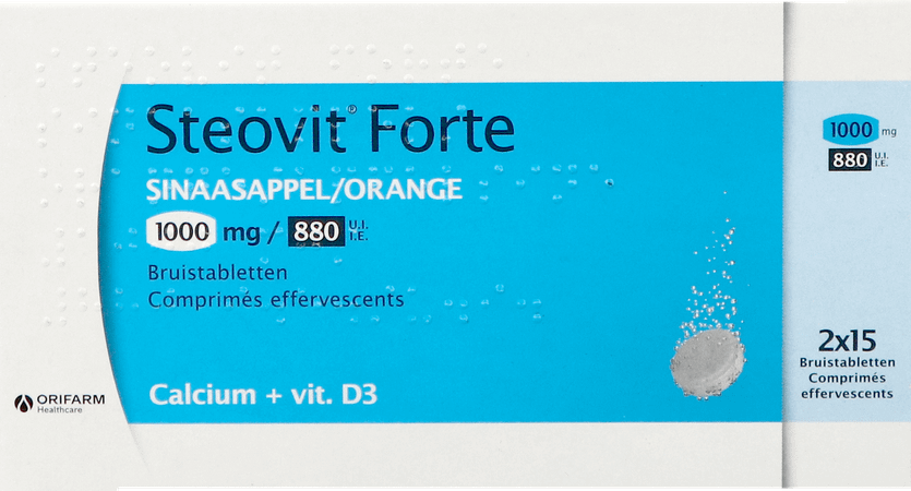 Steovit Forte 1000 mg/880 Ie/ui Bruistabletten 30