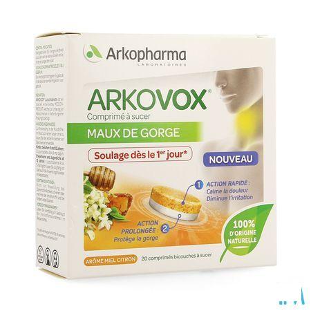 Arkovox Mal Gorge Miel Citron Comprimes A Sucer 20  -  Arkopharma