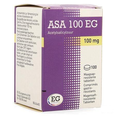 Asa EG 100 mg Maagsapresist. Tabletten 100 Pot  - EG