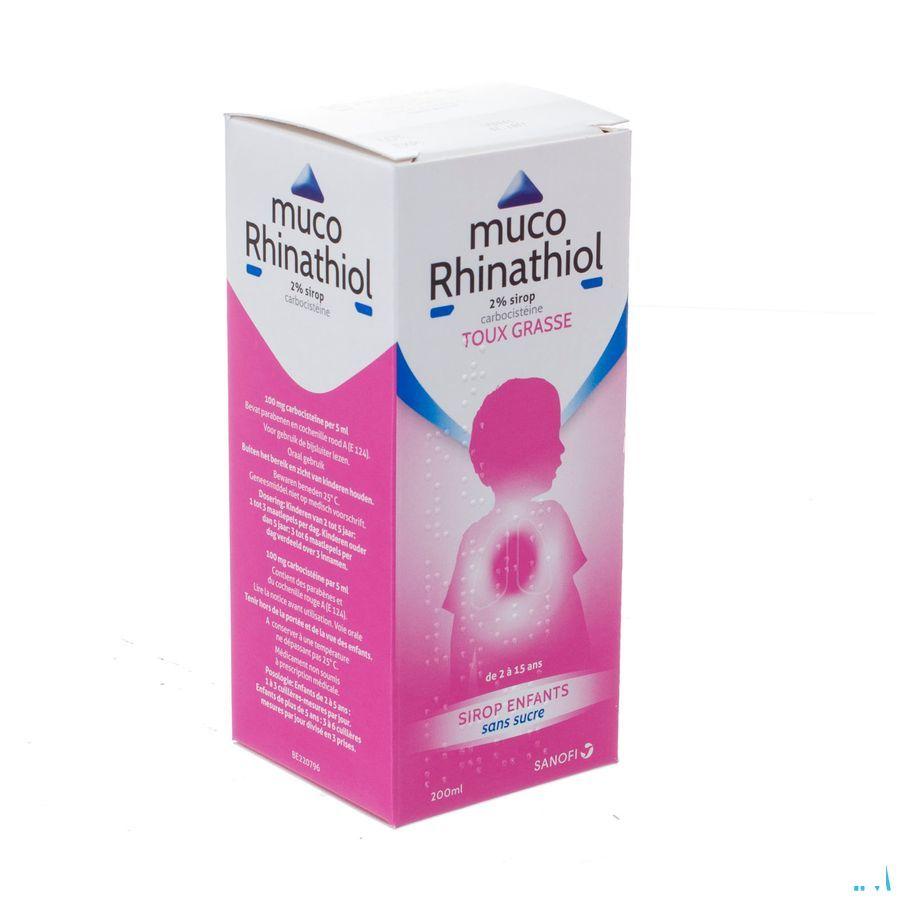 Muco Rhinathiol 2% Siroop Inf zonder suiker 200 ml