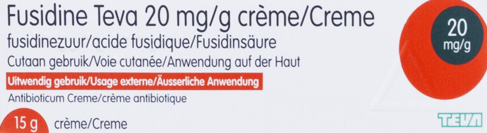 Fusidine Teva 20 mg/g Creme 15 gr 