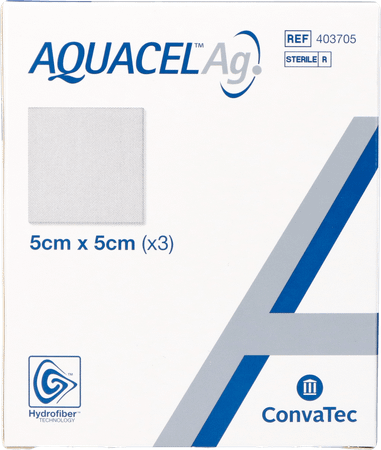 Aquacel Ag Verband Hydrofiber Ster 5x 5cm 3 403705  -  Convatec