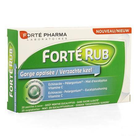Forterub Verzachte Keel Zuigtabl Eucalyptus 20 Tabletten  -  Forte Pharma