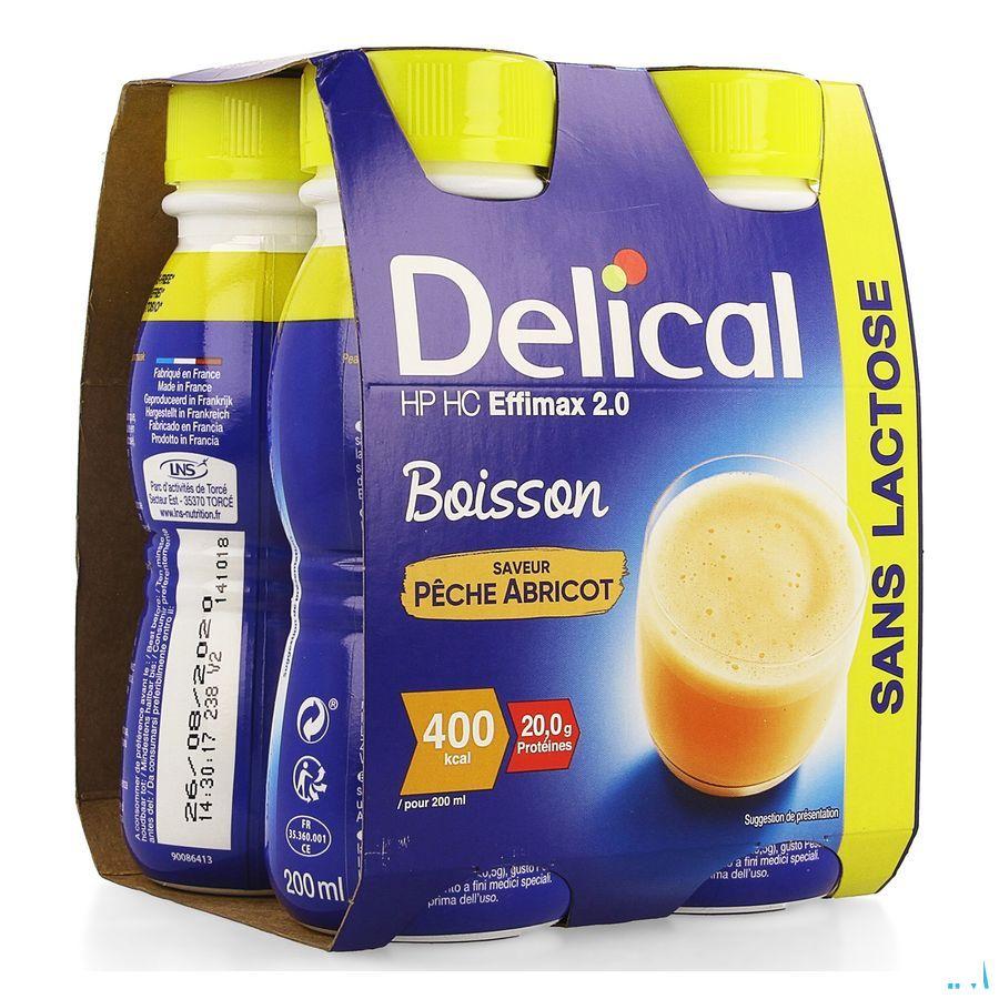 Delical Effimax 2.0 Perzik Abrikoos 4x200 ml  -  Bs Nutrition