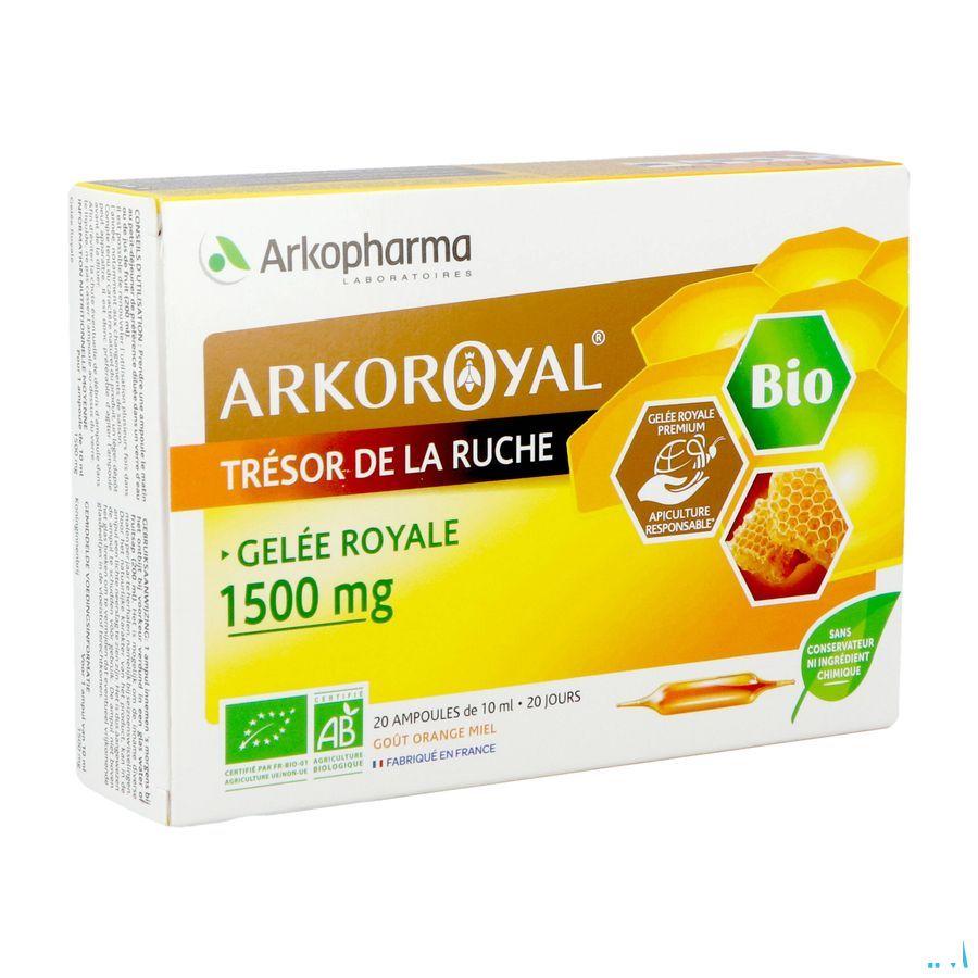 Arkoroyal Gelee Royale Bio 1500 mg Ampoule 20x10 ml  -  Arkopharma