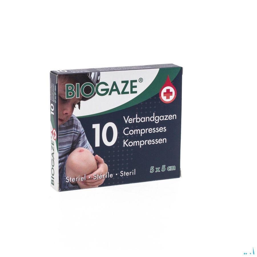 Biogaze 10 Compresses 5 X 5 Cm