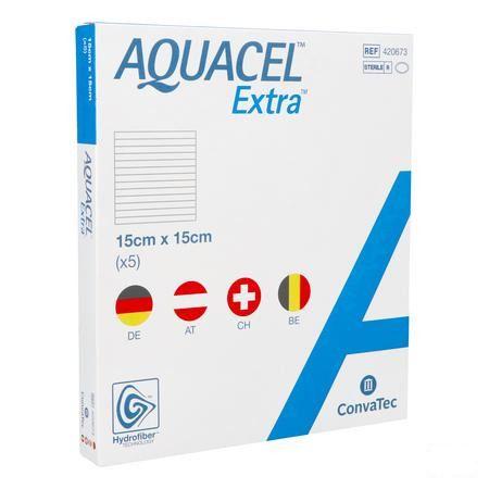 Aquacel Extra Verband Hydrofiber + versterk. 15x15cm 5  -  Convatec