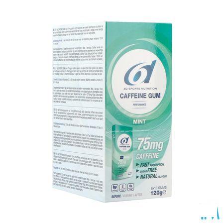6D Sports Caffeine 75mg Gum Mint 60 x 2G