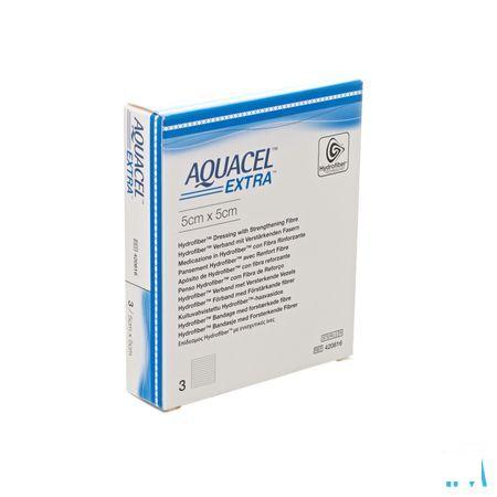 Aquacel Extra Pansement Hydrofiber + renf.fibr. 5x 5cm 3  -  Convatec
