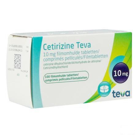 Cetirizine Teva 10 mg Filmomhulde Tabletten 100 