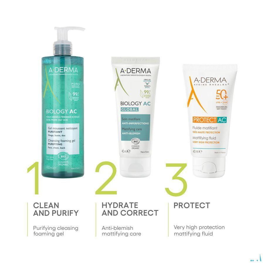 Aderma Biology Ac Zuiv. Schuim.Reinig.Gel 400 ml