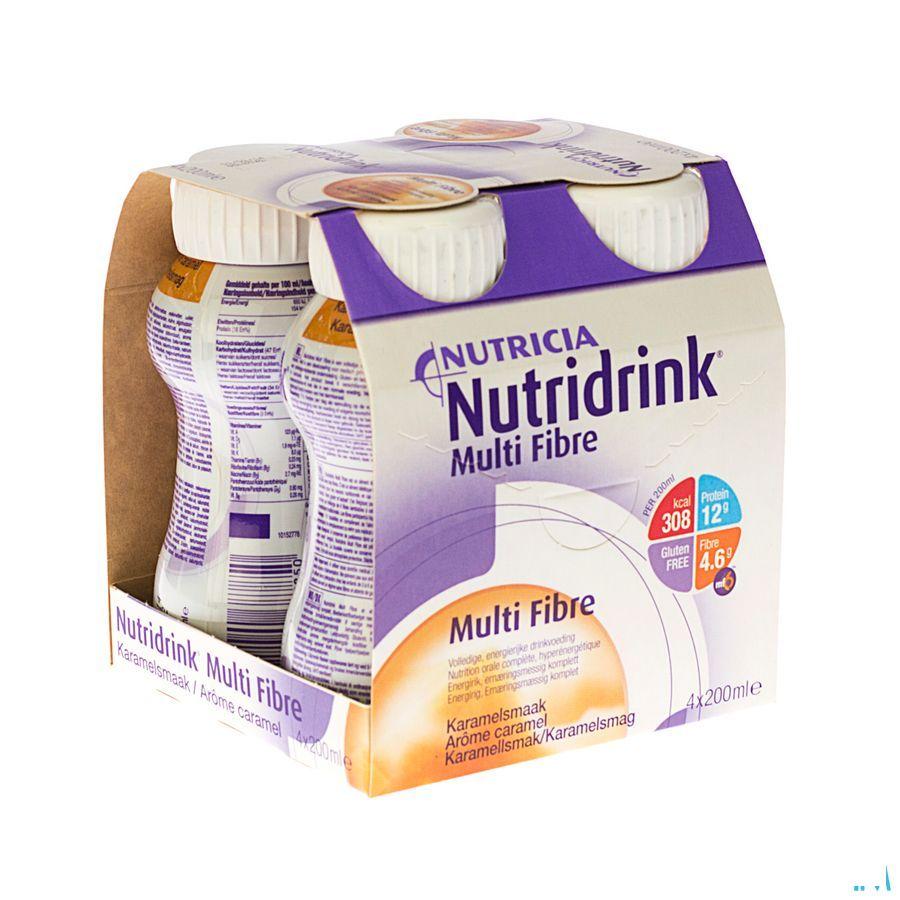 Nutridrink Multifibre Karamel 4x200 ml  -  Nutricia
