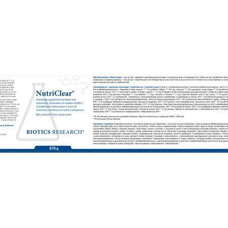 Biotics Nutriclear 670.2 mg  -  Energetica Natura