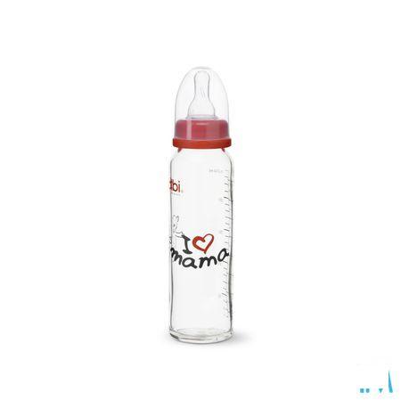 Bibi Zuigfles Glas Mama Papa 250 ml 1071075  -  Credophar