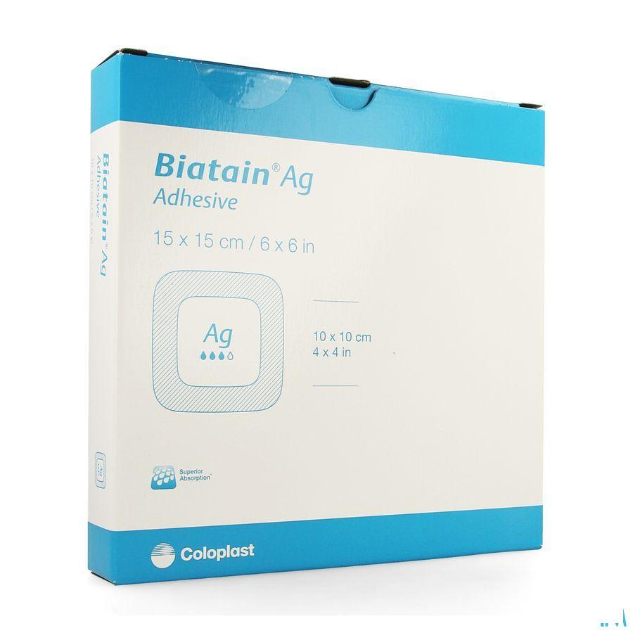 Biatain Ag Schuimverband Adhesive 15,0x15,0cm 5 33464  -  Coloplast