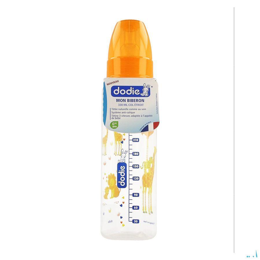 Dodie Mijn Zuigfles Speen 2 Gat Oranje Safari330 ml