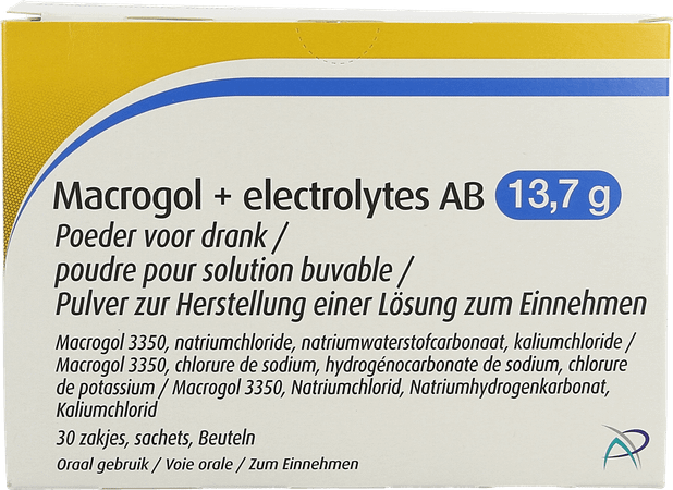 Macrogol+Electrolytes Ab 13,7G Pdr Sol Sach 30