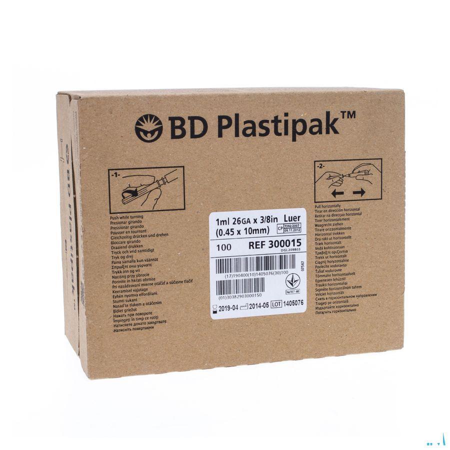 Bd Plastipak Spuit+Nld Tuberc.1 ml+26G 3/8 1 303176
