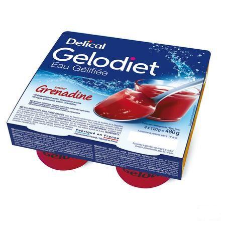 Gelodiet Gelwater Gesuikerd Grenadine Pot 4x120 gr  -  Bs Nutrition