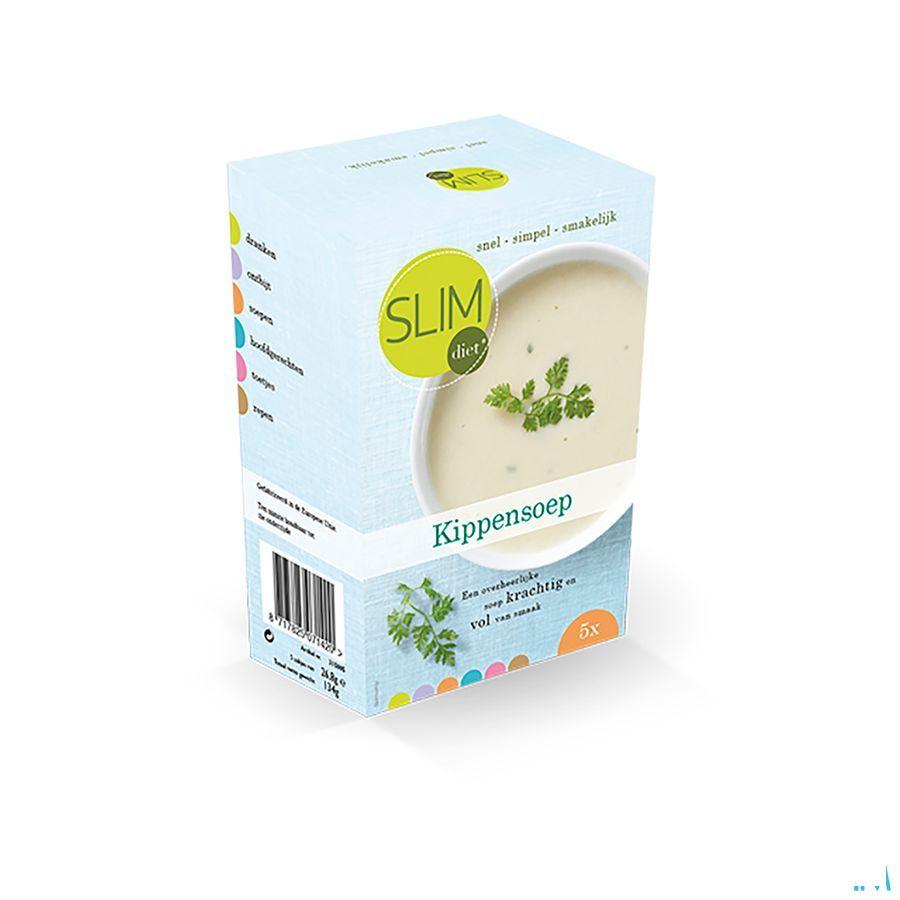 Slimdiet Kippensoep Zakje 5x25 gr  -  Slimdiet Bv
