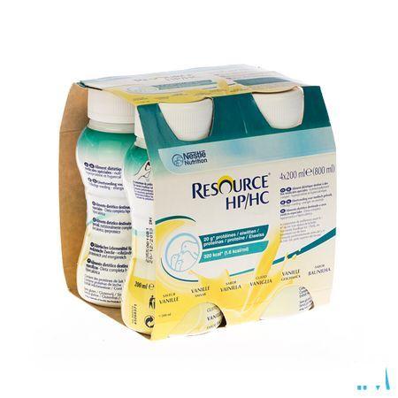 Resource Hp Hc Vanille Bouteille 4x200 ml  -  Nestle