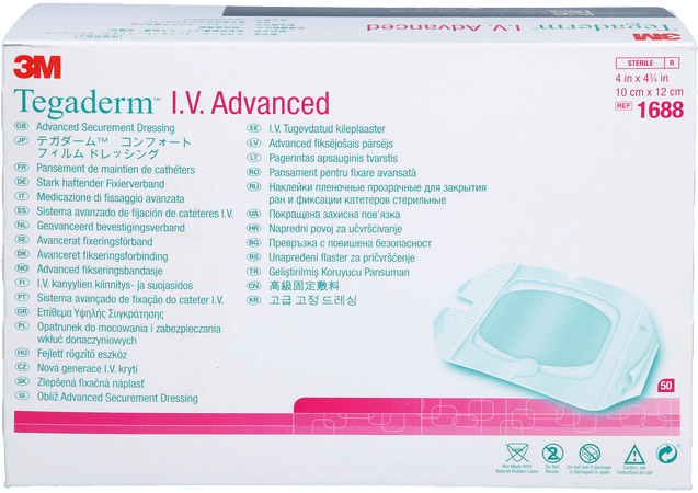 Tegaderm Iv Advanced Dressing 10,0x12,0cm 50 1688  -  3M