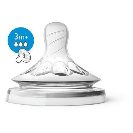 Philips Avent Natural 2.0 Zuigspeen 3 Gaatjes Scf043/27  -  Bomedys