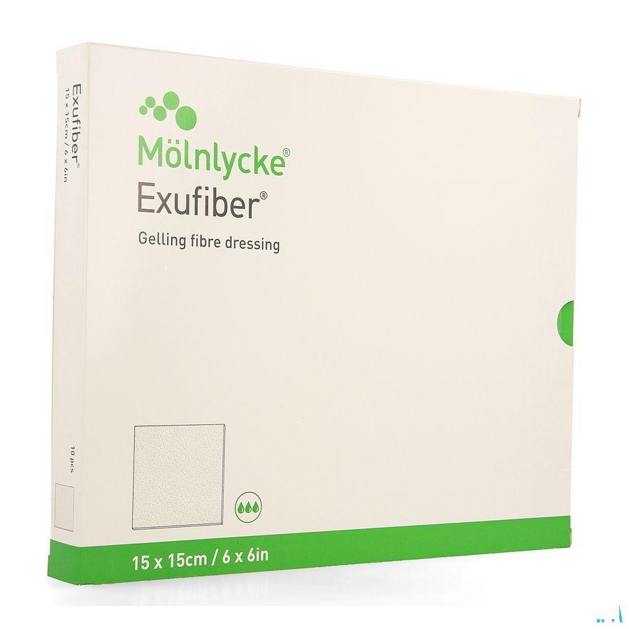 Exufiber Gelling Fibre Dressing Ster 15 X 15Cm 10