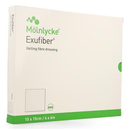 Exufiber Gelling Fibre Dressing Ster 15 X 15Cm 10