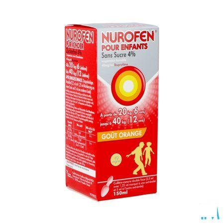 Nurofen Kind Sinaas 4% Suspensie Suikervrij 150 ml