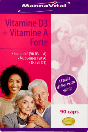 Mannavital Vitamine D3 + Vitamine A Forte Caps 90
