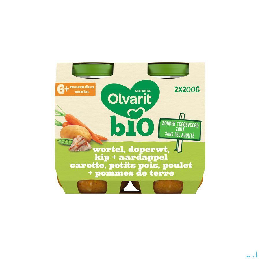Olvarit Bio Car Petits Pois Poulet Pdt 6M 2X200G  -  Nutricia