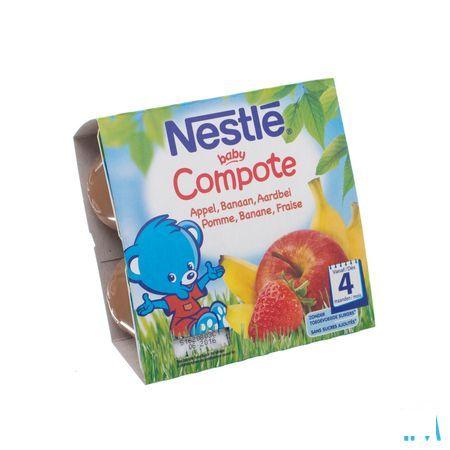Nestle Baby Compote Appel Banaan Aardb. Pot 4x100 gr  -  Nestle