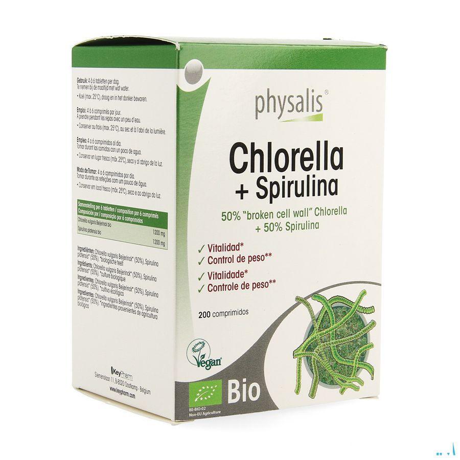Physalis Chlorella + Spirulina Bio Comprimes 200  -  Keypharm