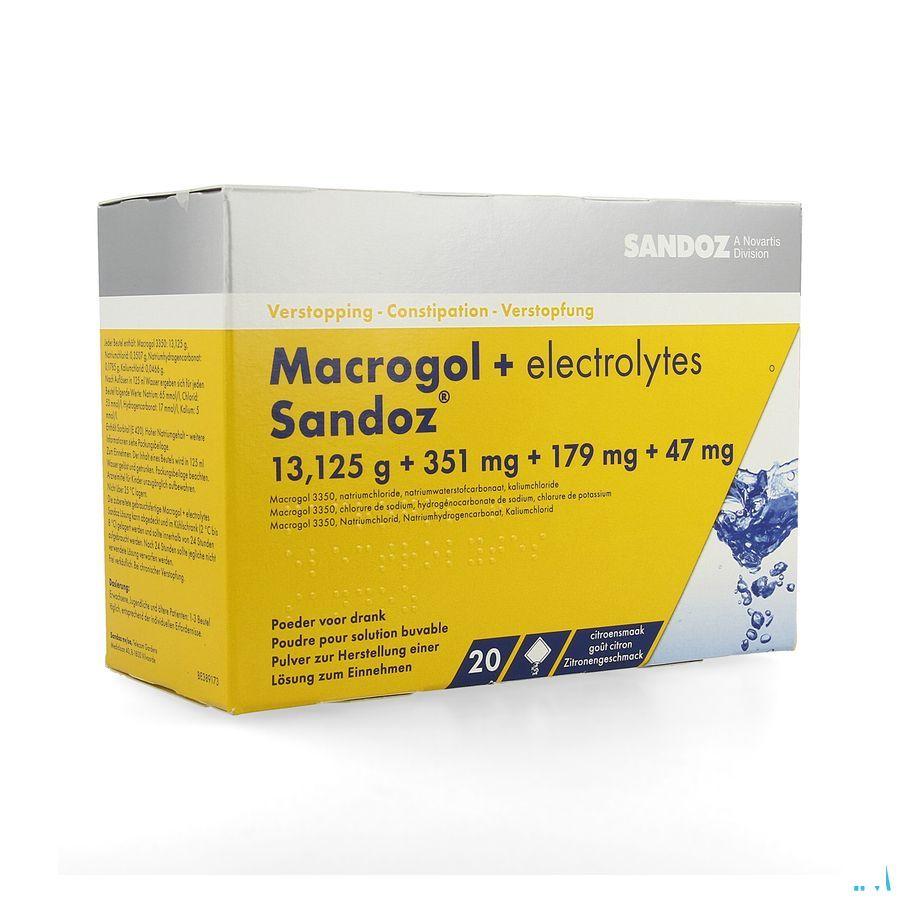 Macrogol + Elektr Sandoz Poeder Ciroensmaak 20x13,7g
