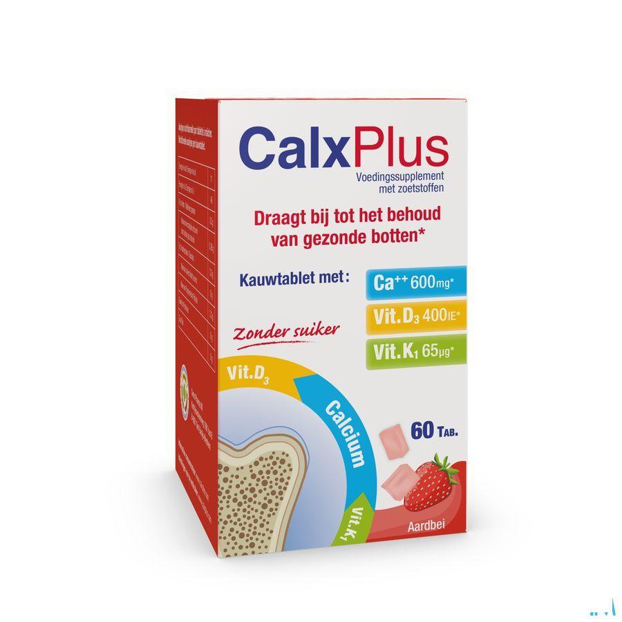 Calx plus Aardbei Kauwtabl 60