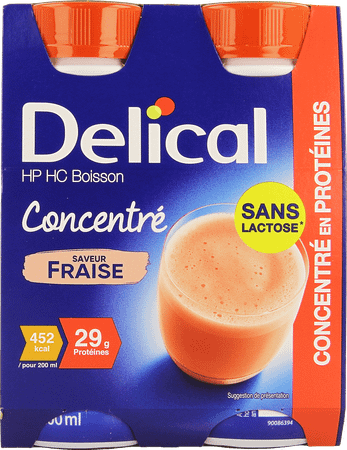 Delical Geconcentr. Aardbei 4x200 ml  -  Bs Nutrition