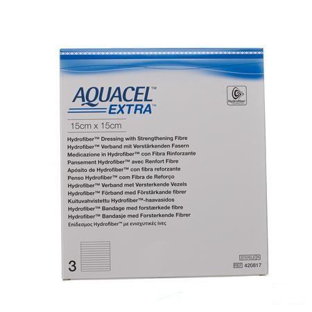 Aquacel Extra Verband Hydrofiber + versterk. 15x15cm 3  -  Convatec