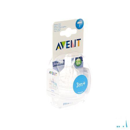 Philips Avent Zuigspeen Medium 3gaten 2 Scf633/27  -  Bomedys