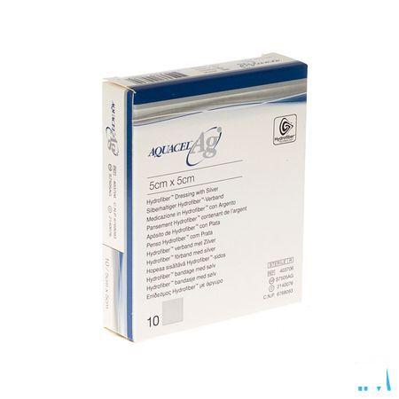 Aquacel Ag Pansement Hydrofiber Ster 5x 5cm 10 403706  -  Convatec