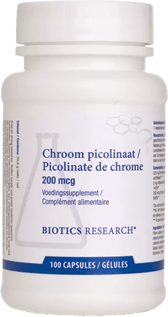 Biotics Chroom Picolinaat 200mcg 100 gélules  -  Energetica Natura