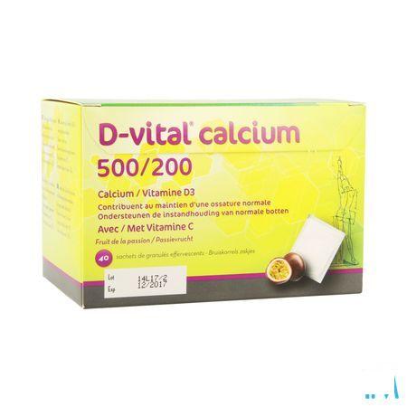 D-Vital Calcium 500/200 Passievruchten Zakjes 40  -  Depharm