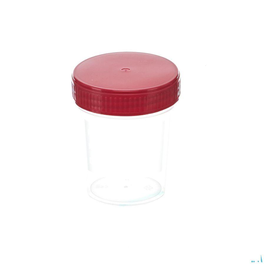 Urinepot N Ster + Cap Rood 100 ml 1