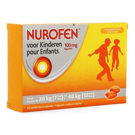 Nurofen Kind 100 mg Zachte KauwCapsule 24