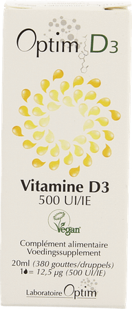 Optim D3 Vitamine D3 Vegetale 500UI Flacon 20 ml  -  Bionoto