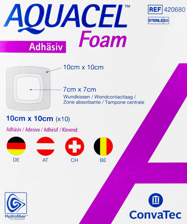 Aquacel Schuimverb Adh Hydrofiber 10,0X10,0Cm 10