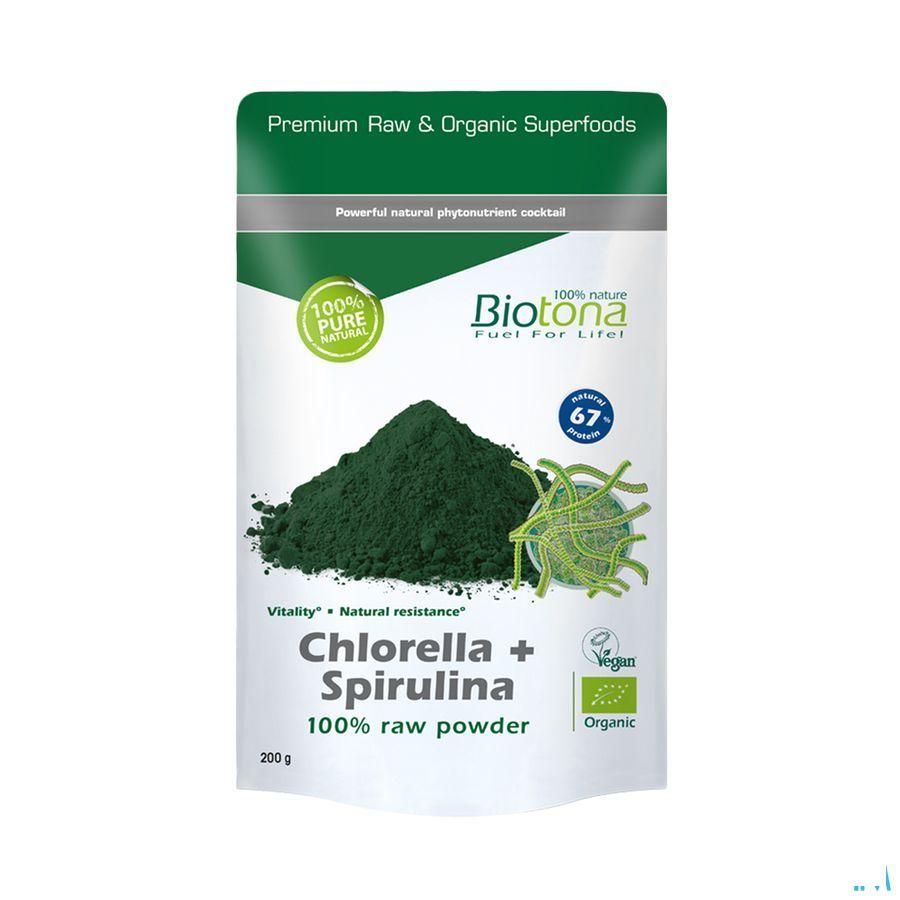 Biotona Chlorella + Spirulina Raw Powder 200 gr  -  Keypharm