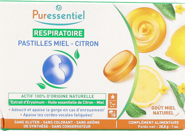 Puressentiel Ademhaling Pastillen Honing Citroen18  -  Puressentiel