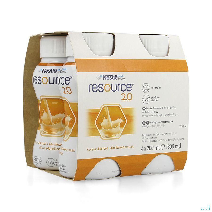 Resource 2.0 Abrikoos 4x200 ml 12100545  -  Nestle