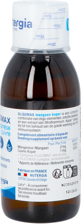 Oligomax Manganese Cuivre 150 ml  -  Lab. Nutergia